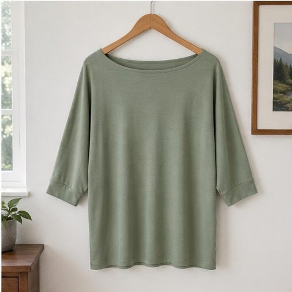 Sage Boat Neck Dolman Top